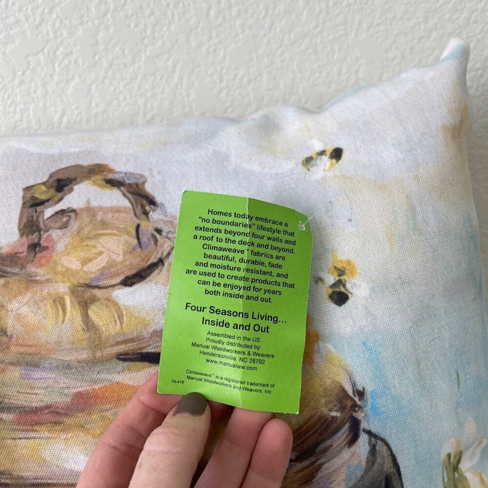 Climaweave Skep Bee Hive Indoor Outdoor Throw Pillow Decor by Rozanne Priebe NEW - Picture 2 of 6